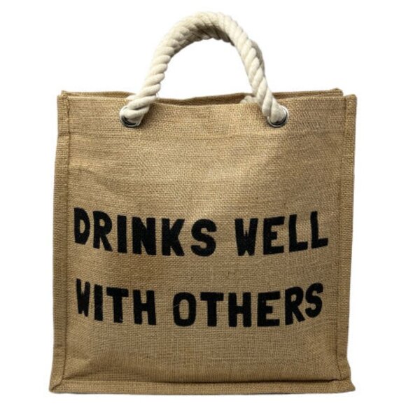 Gypsy Womens Jute Tote Bag Soft Cotton Rope Handles & Round Blanket Fringe Edge - Picture 3 of 9